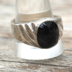 Vintage Sterling Onyx Cabochon Ring 13