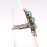 Vintage Sterling 3-Stone Turquoise Ring 5.5