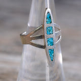 Vintage Sterling Turquoise Inlay Ring 6