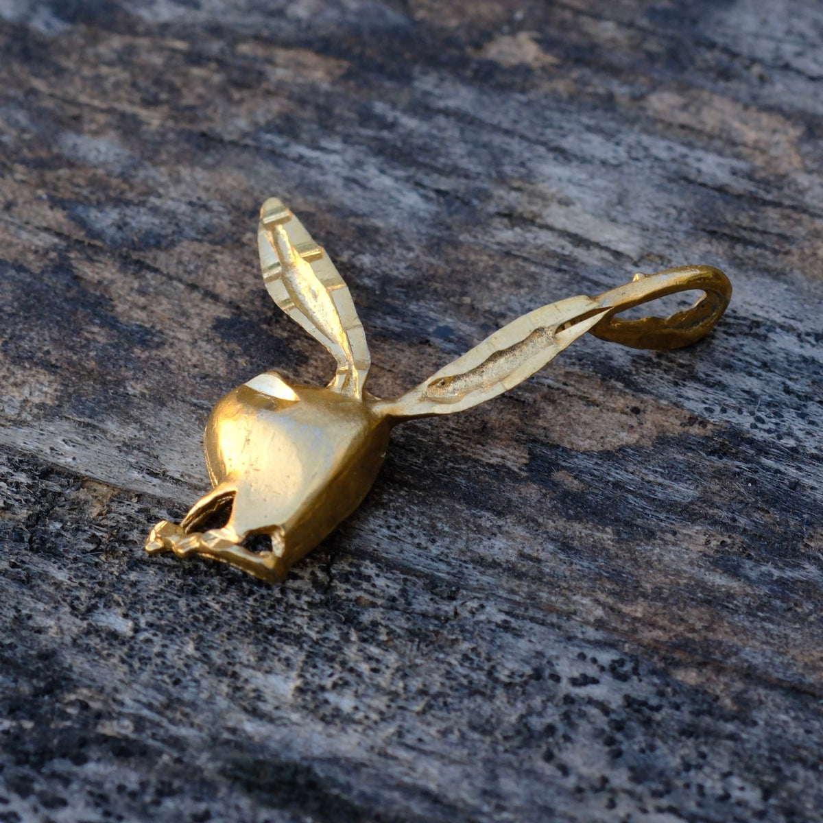 Vintage 14K Gold Playboy Bunny Pendant 1"