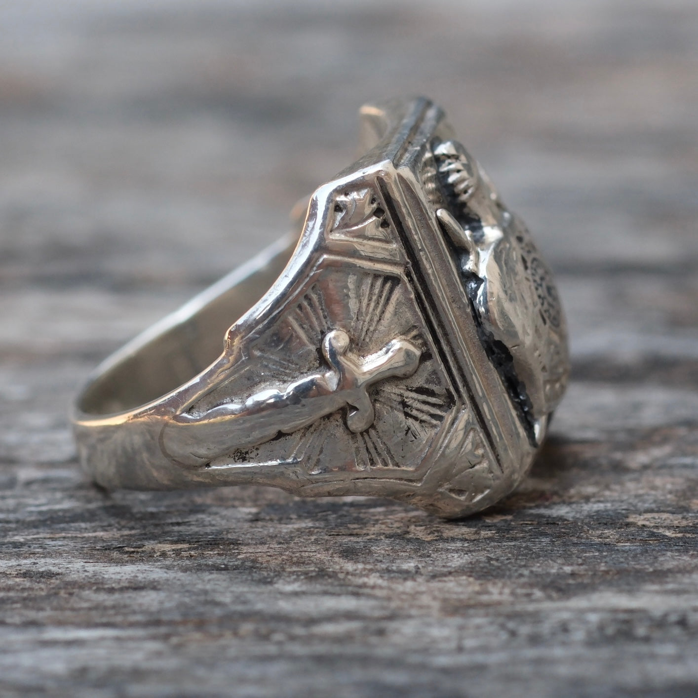 Vintage Sterling Silver Signet Ring 8.25