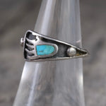 Vintage Sterling Turquoise Bear Paw Band 6.5