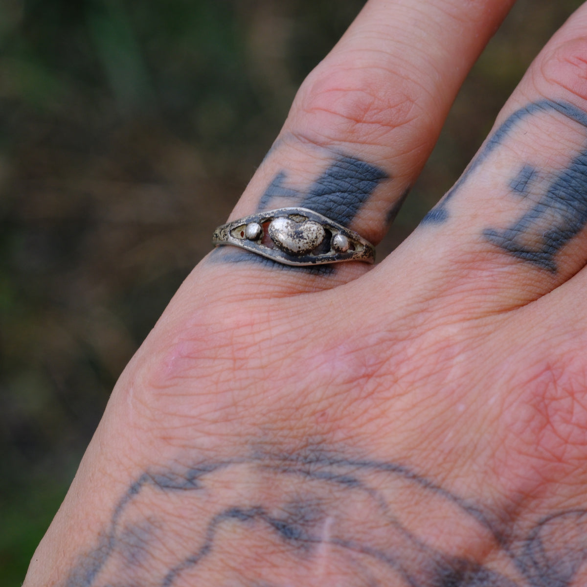 Vintage Sterling Silver Heart Ring 7.5