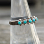 Vintage Sterling Snake Eye Turquoise Band 6.75
