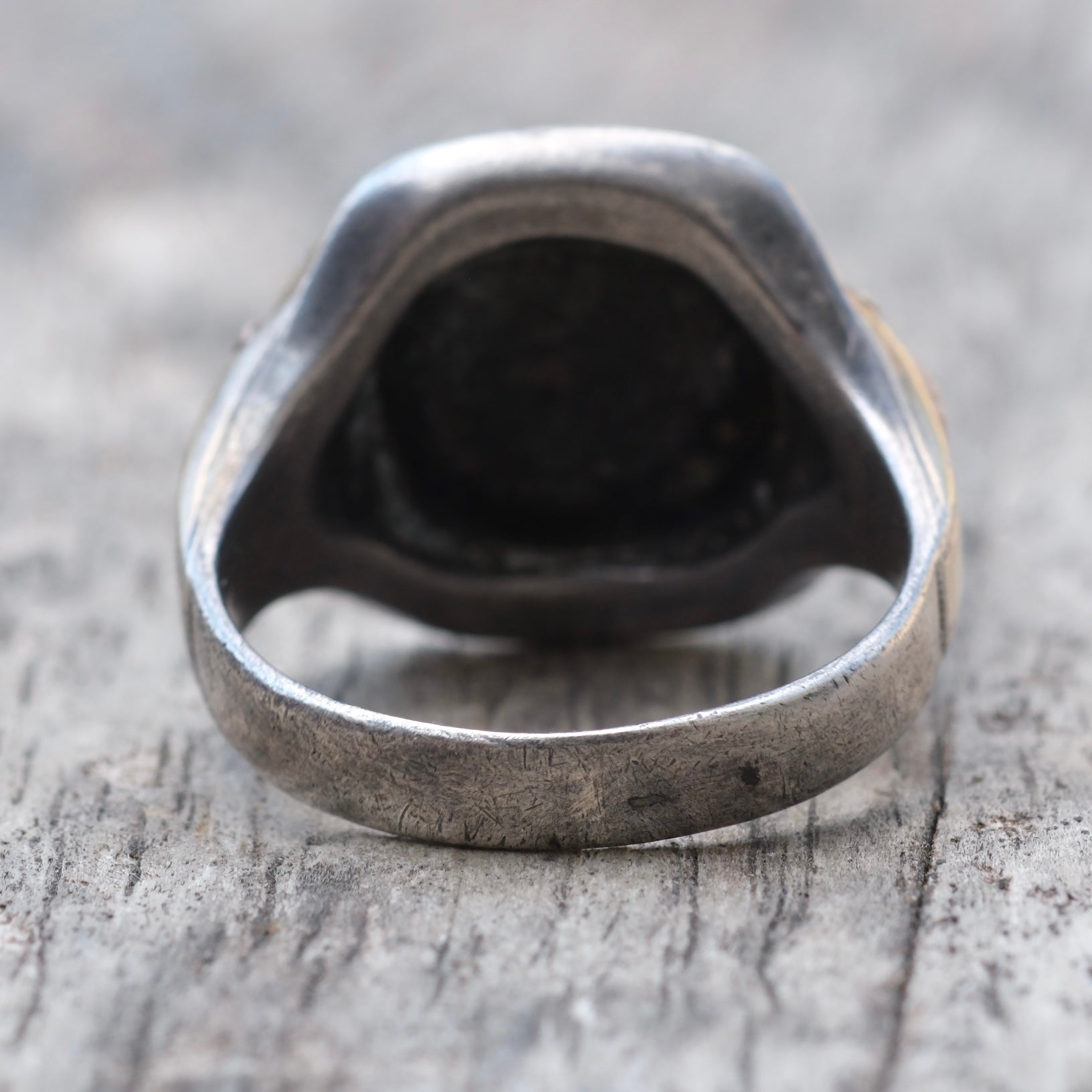 Vintage Sterling and 10k Gold Signet Ring 9