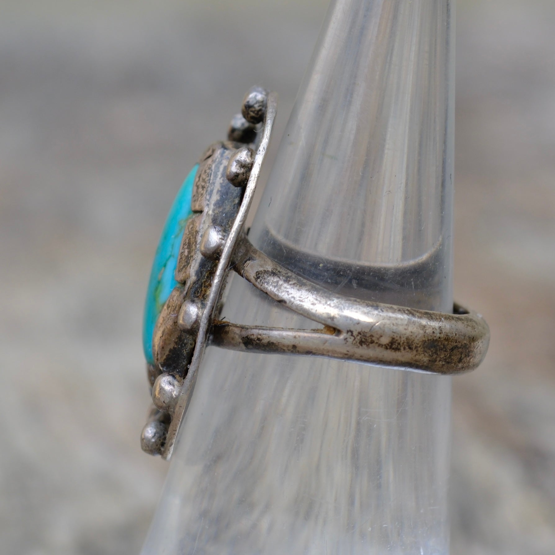 Vintage Sterling Turquoise Ring 6.5