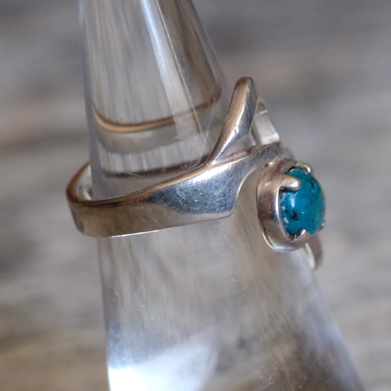 Vintage Sterling Chrysocolla Ring 5.25