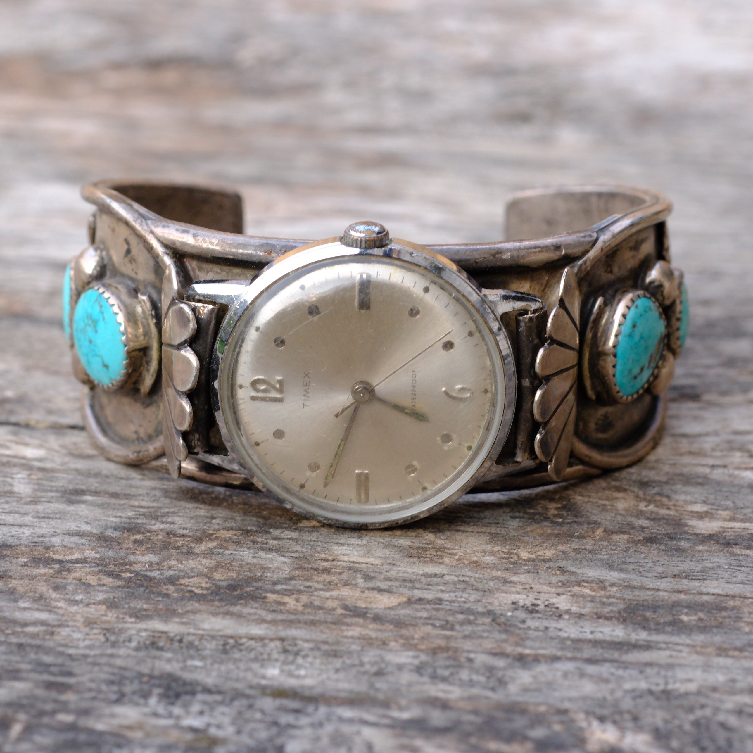 Vintage Sterling Turquoise Cuff Watch Cuff Bracelet