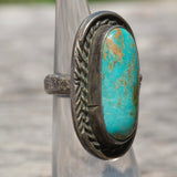 Vintage Sterling Turquoise Roper Ring 3