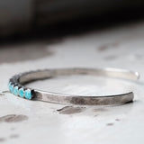 Vintage Sterling Turquoise Inlay Snake Eye Cuff