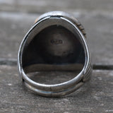 Vintage Sterling Turquoise Ribbed Band Ring 9