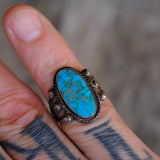 Vintage Sterling Turquoise Ring 4.75