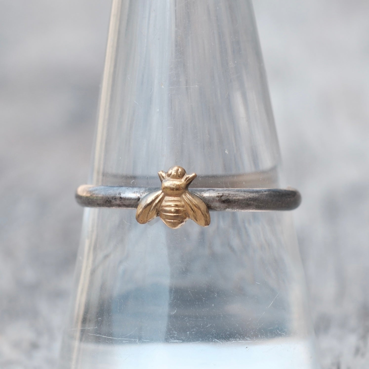 Vintage Sterling Bee Band Ring 9.25
