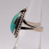 Vintage Sterling Turquoise Feather Ring 5.5