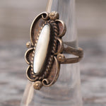 Vintage Sterling Mother Of Pearl Ring 6.5