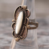 Vintage Sterling Mother Of Pearl Ring 6.5