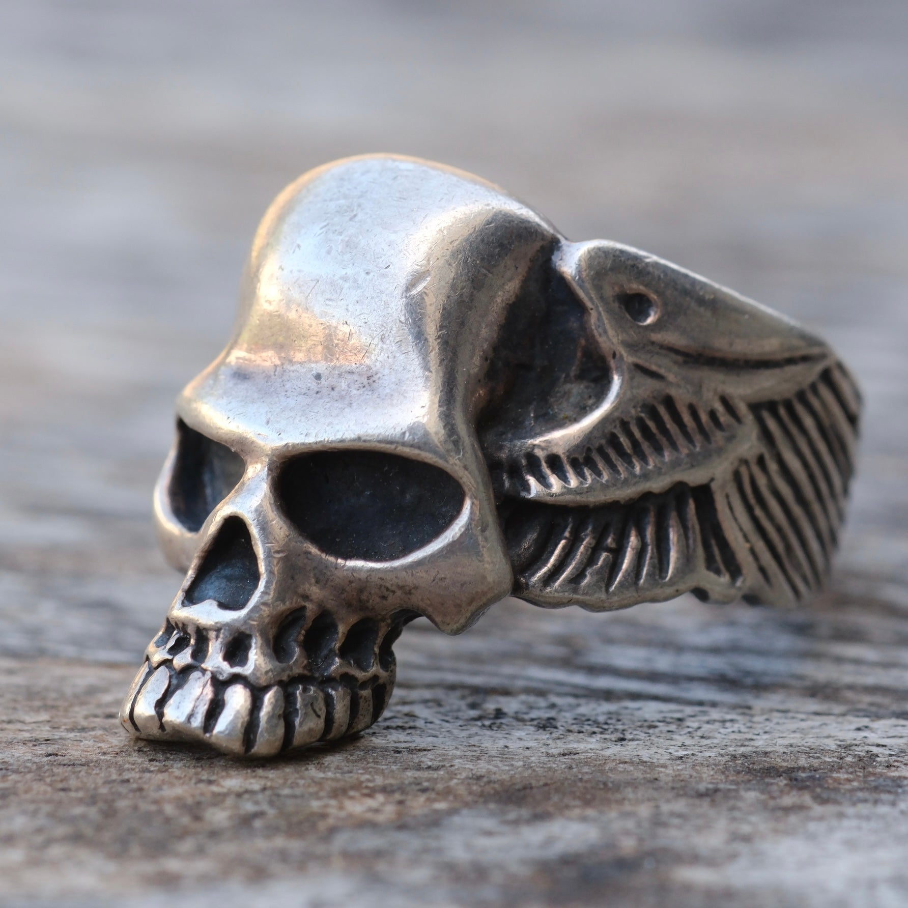 Vintage Sterling Silver Skull Ring 11.75