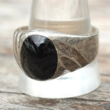 Vintage Sterling Onyx Cabochon Ring 13