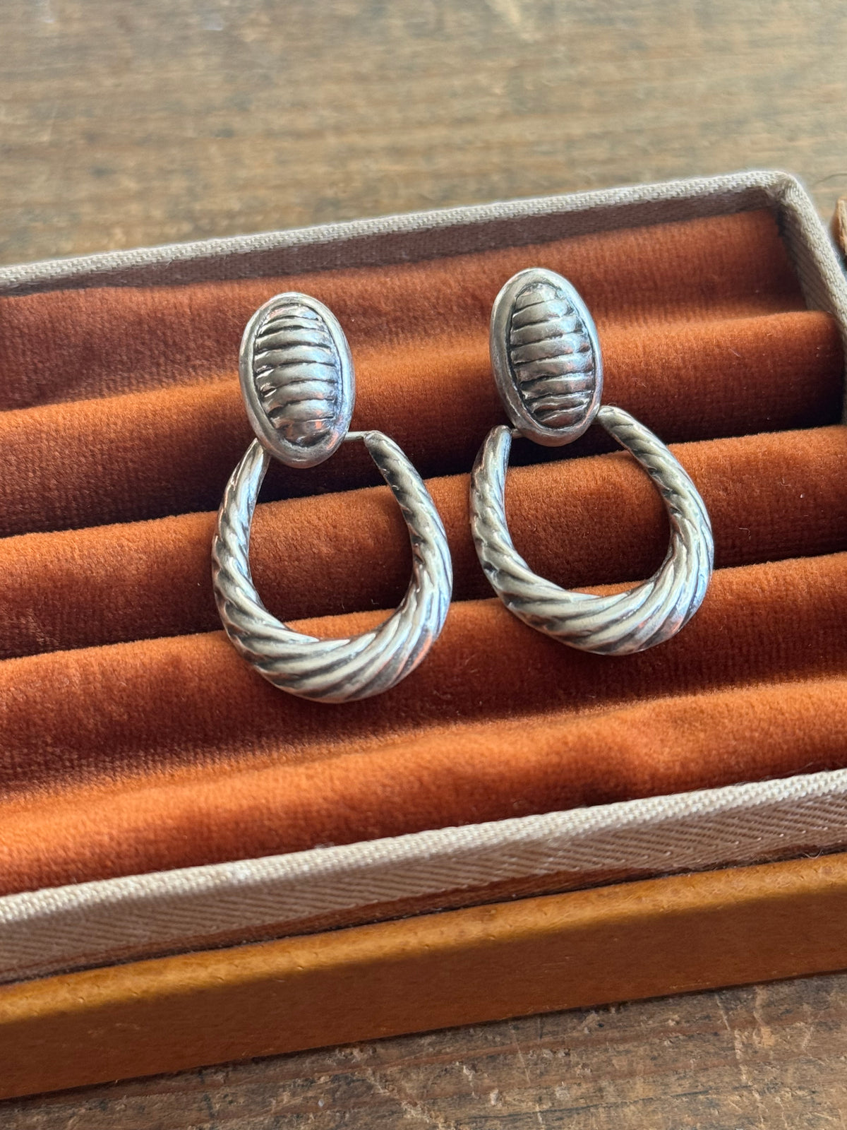 Vintage Sterling Silver Modernist Earrings
