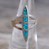 Vintage Sterling Turquoise Inlay Ring 6