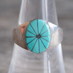 Vintage Sterling Turquoise Inlay Ring 8