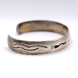 Vintage Sterling Silver Stamped Cuff Bracelet 6.5"