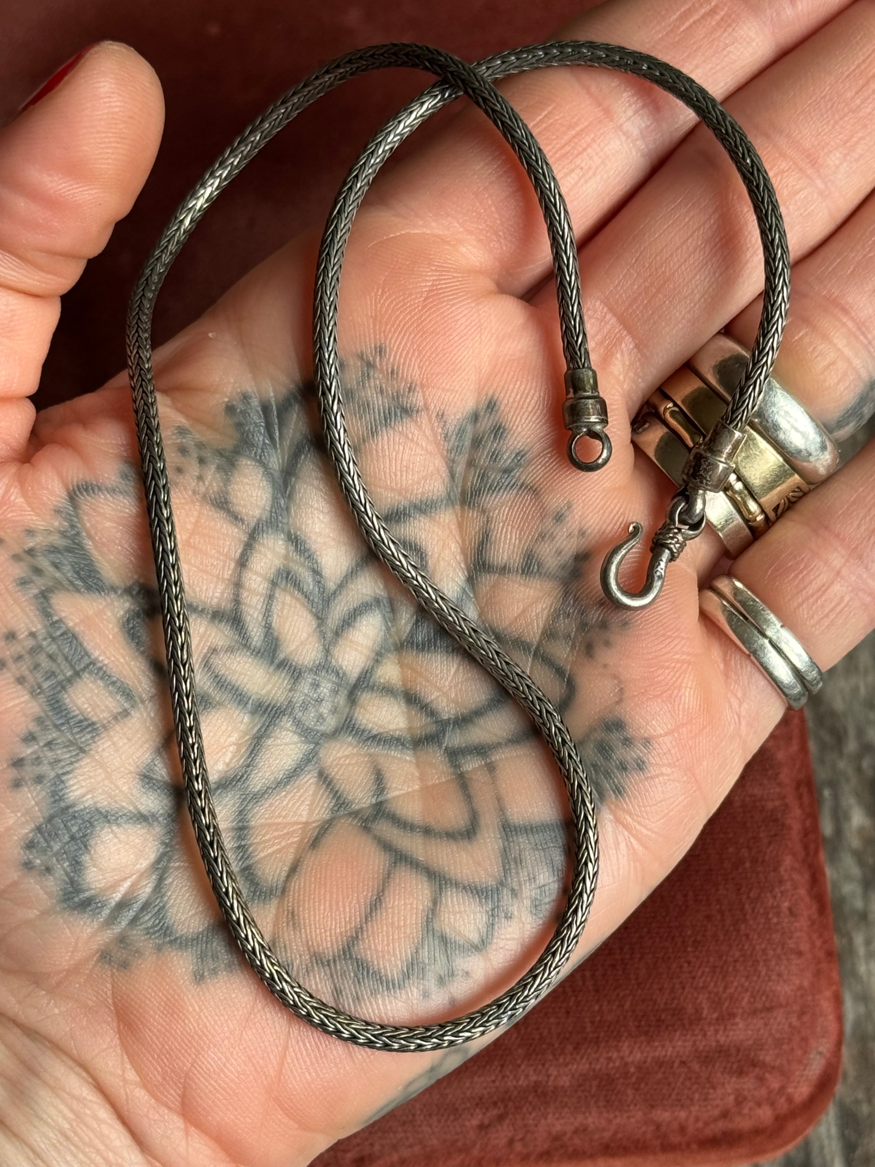 Vintage Sterling Silver 16” Wheat Chain