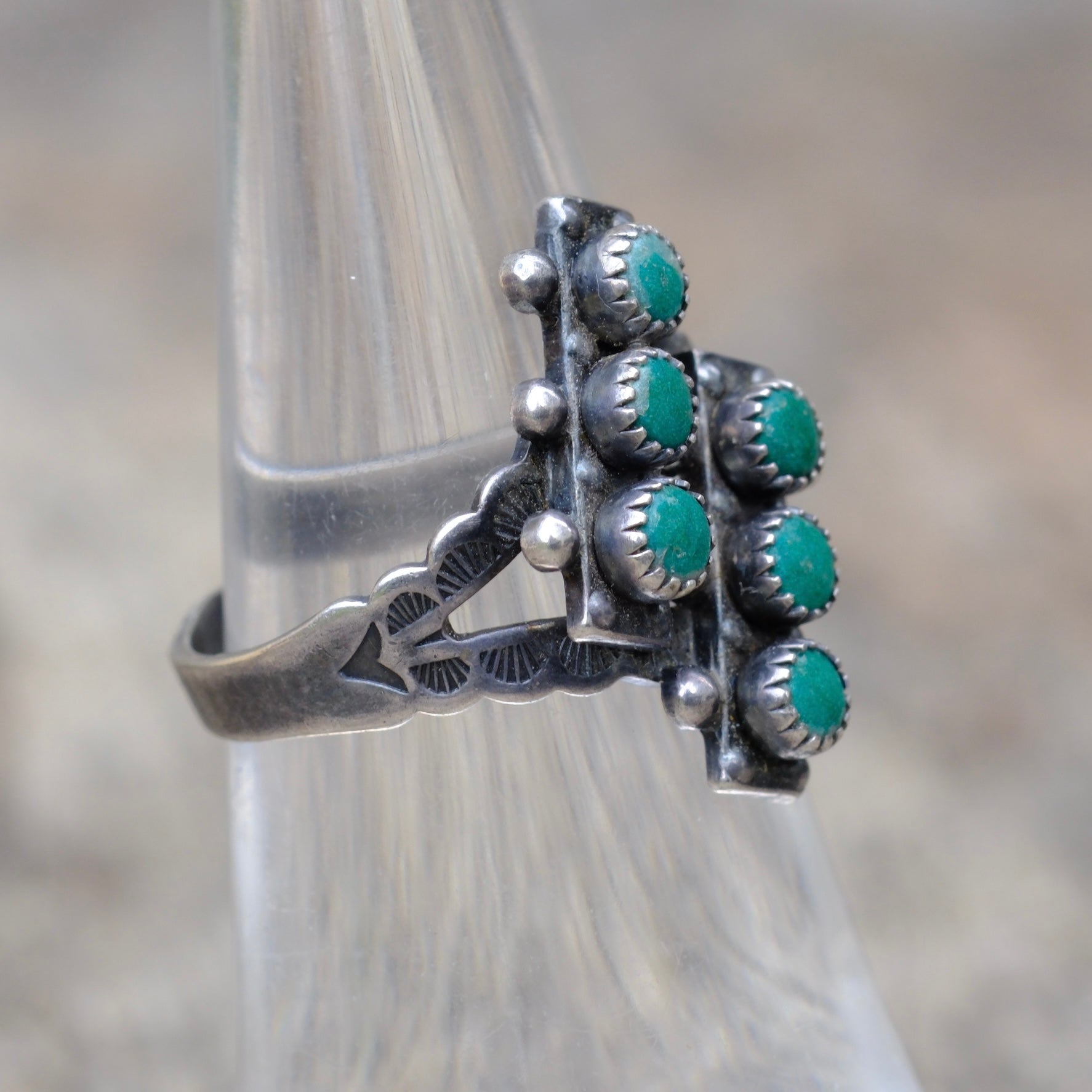 Vintage Sterling Turquoise Ring 5.5