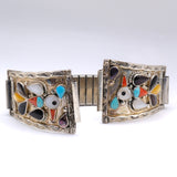 Vintage Sterling MultiStone Thunderbird Watch Band
