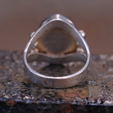 Vintage Sterling Turquoise Stamped Band Ring 5.25