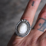 Vintage Sterling Mother Of Pearl Ring 7