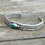 Vintage Sterling Turquoise Roper Cuff