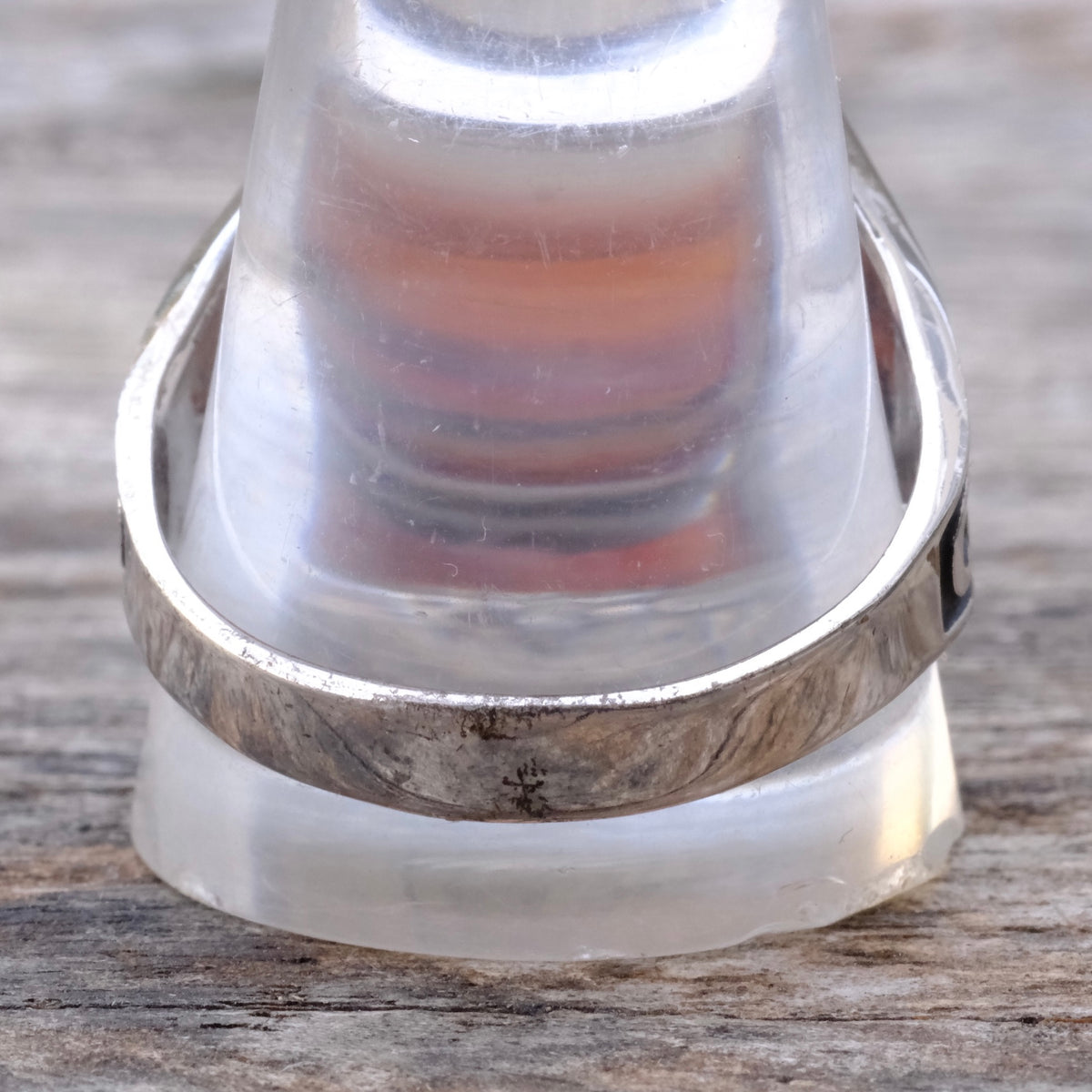 Vintage Sterling Agate Signet Ring 13.75