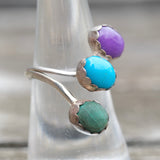 Vintage Sterling Multistone Overpass Ring 7.25