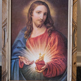 VTG Sacred Heart Painting