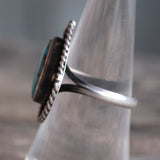 Vintage Sterling Turquoise Roper Ring 8