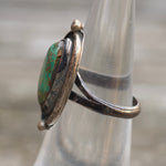 Vintage Sterling Turquoise Roper Ring 5.25