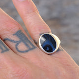 Vintage Sterling Onyx Signet Ring 7.5