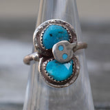 Vintage Sterling Effie Turquoise Snake Ring 6