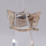 Vintage Sterling Crushed Turquoise Inlay Ring 4.25