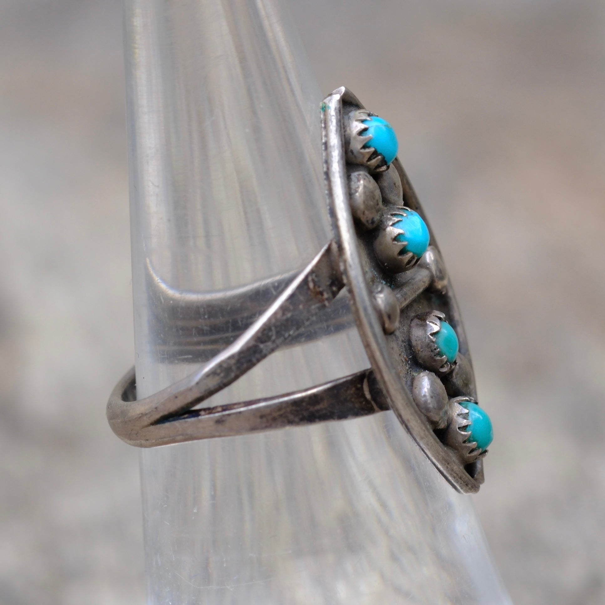 Vintage Sterling Turquoise Ring 5.75