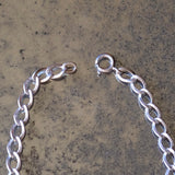 Vintage Sterling Silver Curb Chain Bracelet 7"