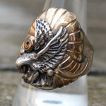 Vintage Sterling And Copper Eagle Ring 10