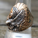 Vintage Sterling And Copper Eagle Ring 10