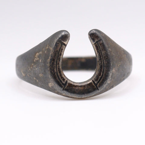 Vintage Sterling Silver Lucky Horseshoe Ring 11