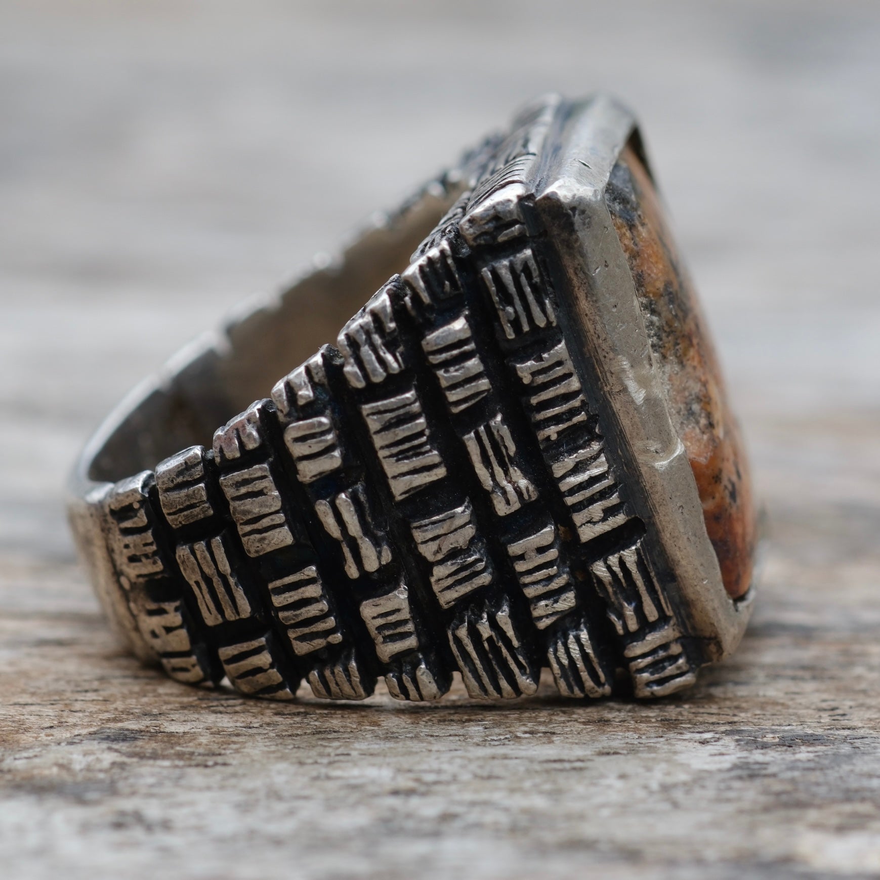 Vintager Sterling Jasper Ring 9