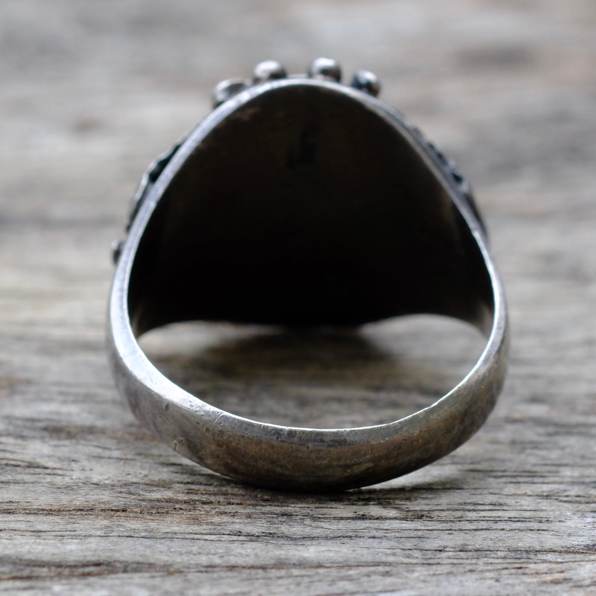Vintage Sterling Zuni Inlay Ring 11.5
