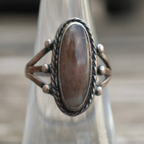 Vintage Sterling Agate Ring 5.75