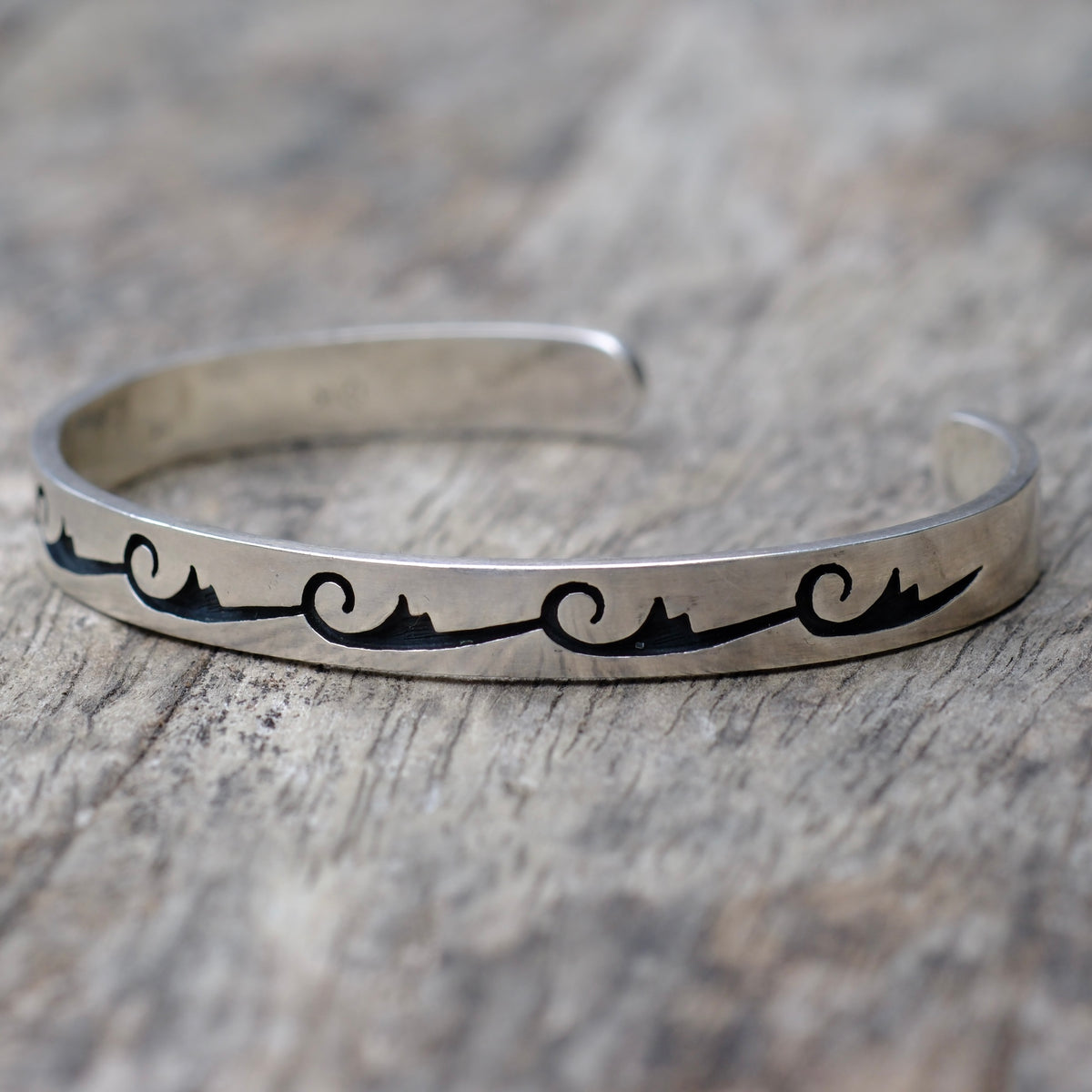 Vintage Sterling Silver Stamped Cuff Bracelet