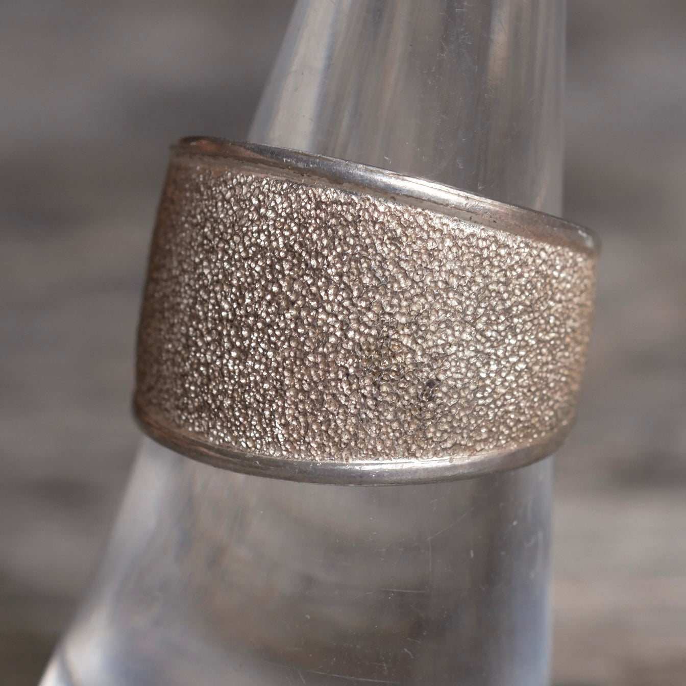 Vintage Sterling Silver Textured Modernist Band Ring 8